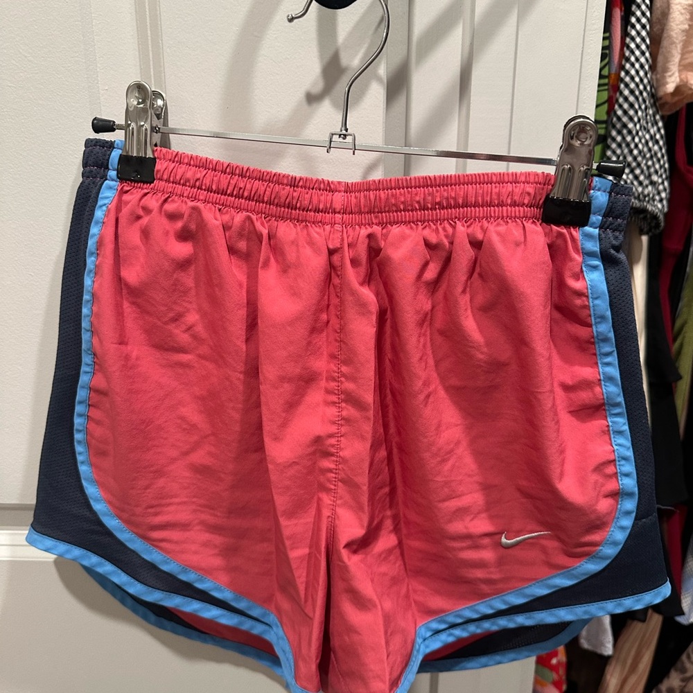 Nike Pink and Blue Athletic Shorts Lightweight Design